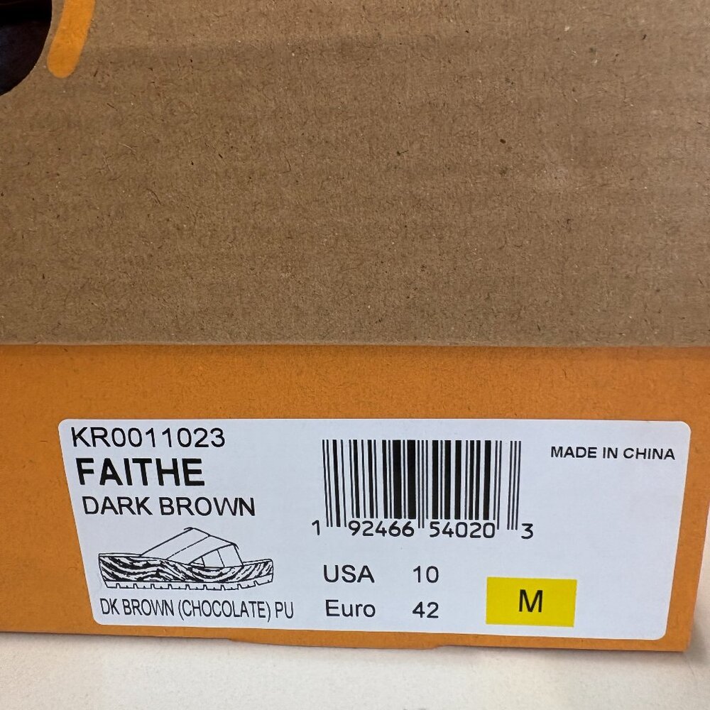 Korks by Kork-Ease Faithe Sandals Quilted Platform Wedge Brown Size 10 NEW - Picture 6 of 6